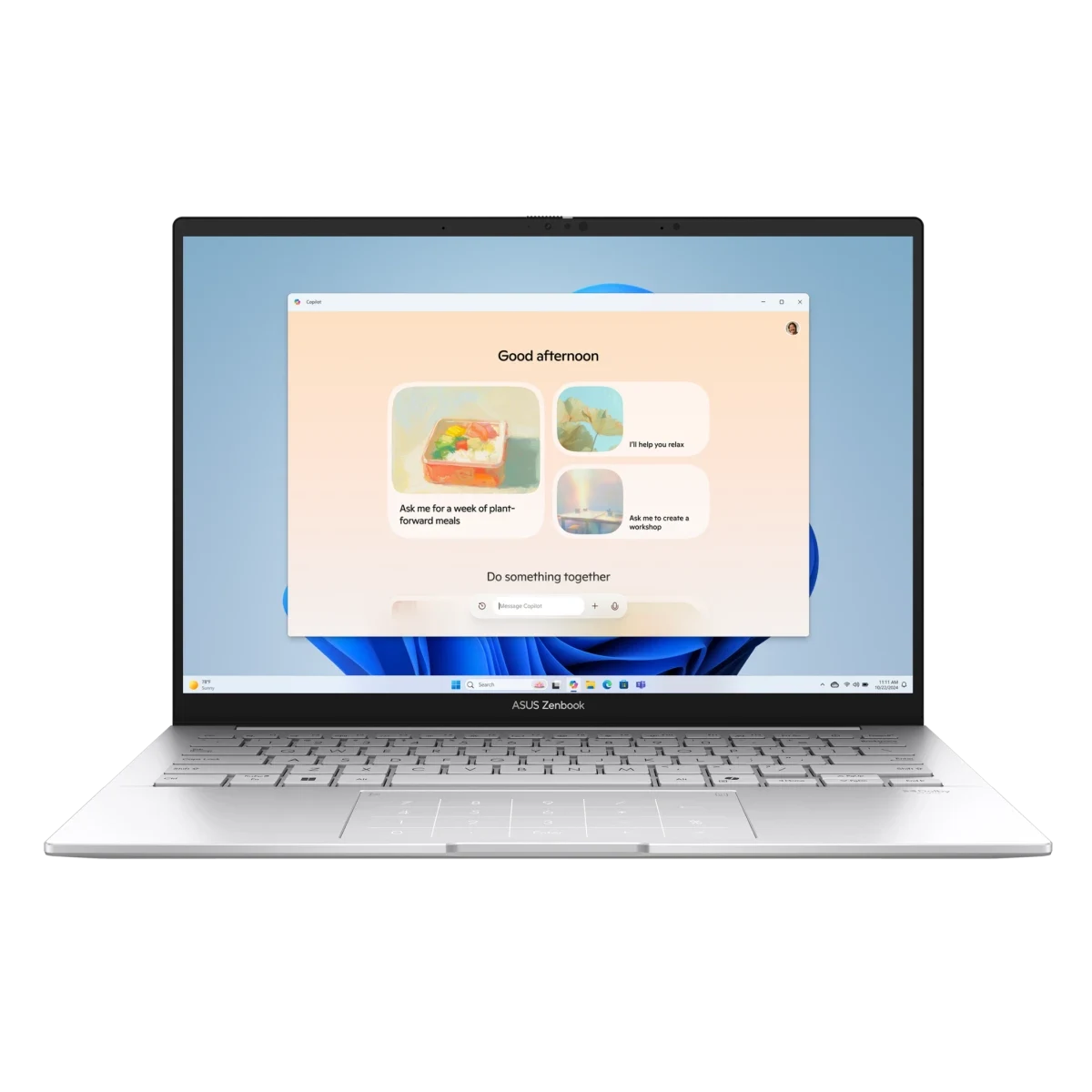 Ноутбук Asus Zenbook 14 UX3405CA-ST1352 (90NB14W2-M01ZP0) Core Ultra 7 255H 32Gb SSD512Gb Intel Arc 14" OLED 3K (2880x1800) без ОС silver WiFi BT Cam