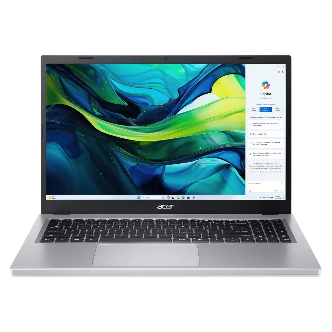 Ноутбук ACER Aspire Go 15 AG15-21PT-R5GQ (NX.JJJAA.004) Pure Silver 15.6” FHD IPS Multi-Touch R5-7520U/AMD Radeon Shared/8GB/ 512GB SSD