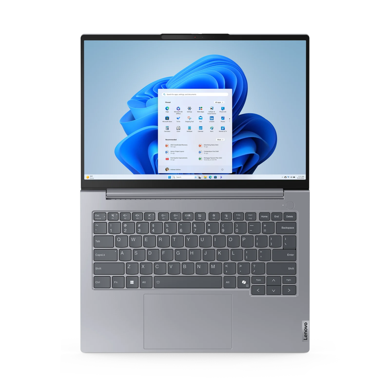 Ноутбук LENOVO ThinkBook 14 G7 ARP (21MV00DJSA) 14" IPS WUXGA AMD Ryzen 5 7535HS/32Gb/512Gb SSD/VGA int/noOS/grey — фото 9