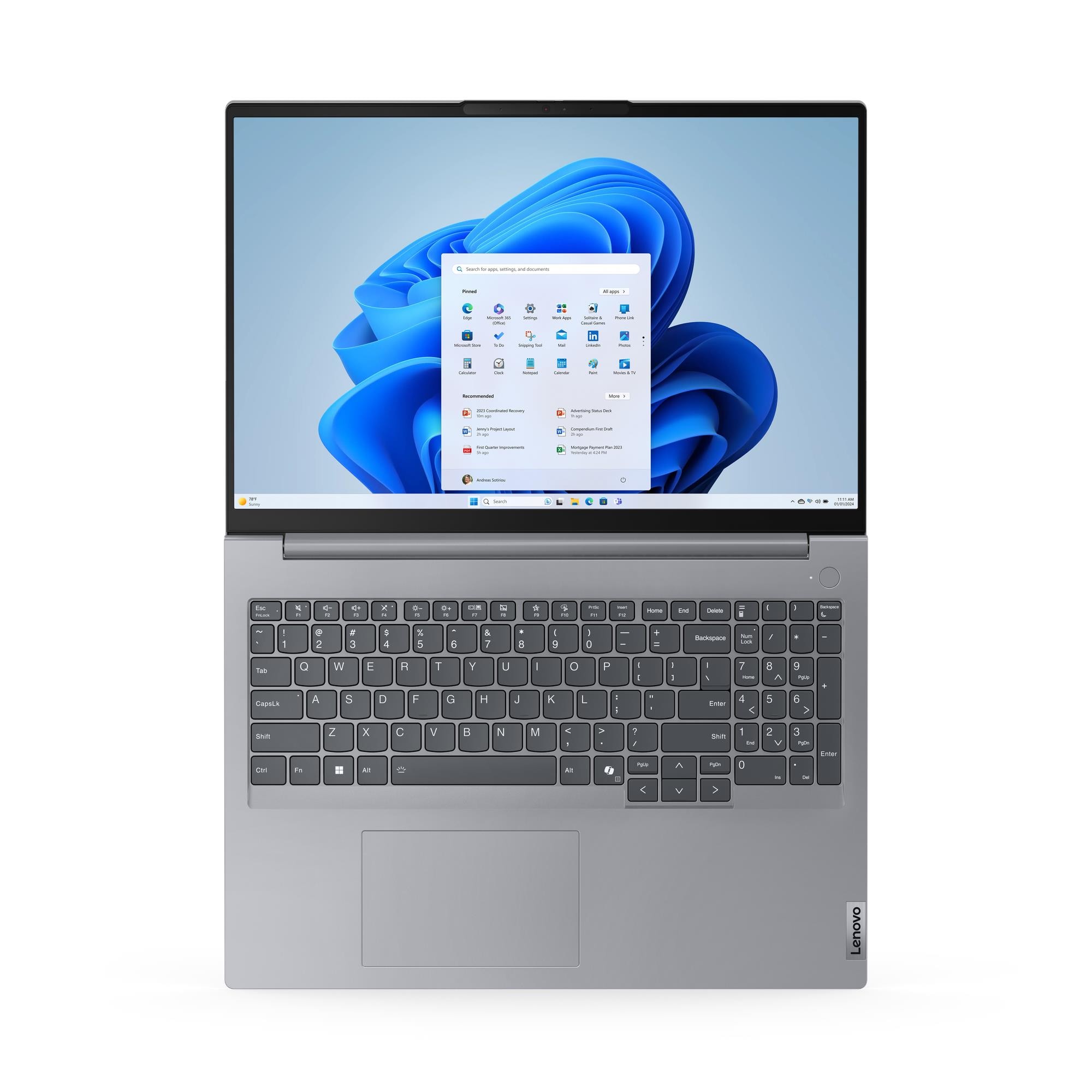 Ноутбук LENOVO ThinkBook 16 G7 ARP (21MW00AXSA) 16" IPS WUXGA AMD Ryzen 5 7535HS/32Gb/512Gb SSD/VGA int/noOS/grey — фото 11