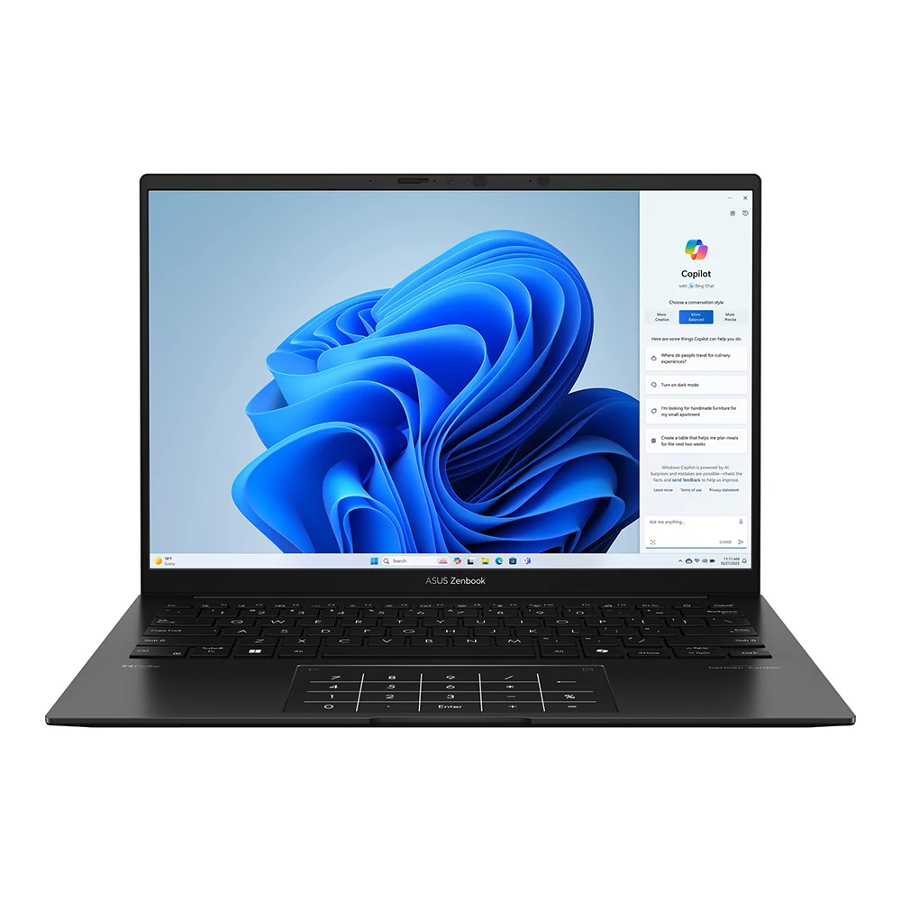 Ноутбук Asus Zenbook 14 UM3406GA-QD009 (90NB17R1-M00650)Ryzen AI 7 445 32Gb SSD1Tb AMD Radeon 840M 14" OLED WUXGA (1920x1200) без ОС black WiFi BT Cam — фото 2