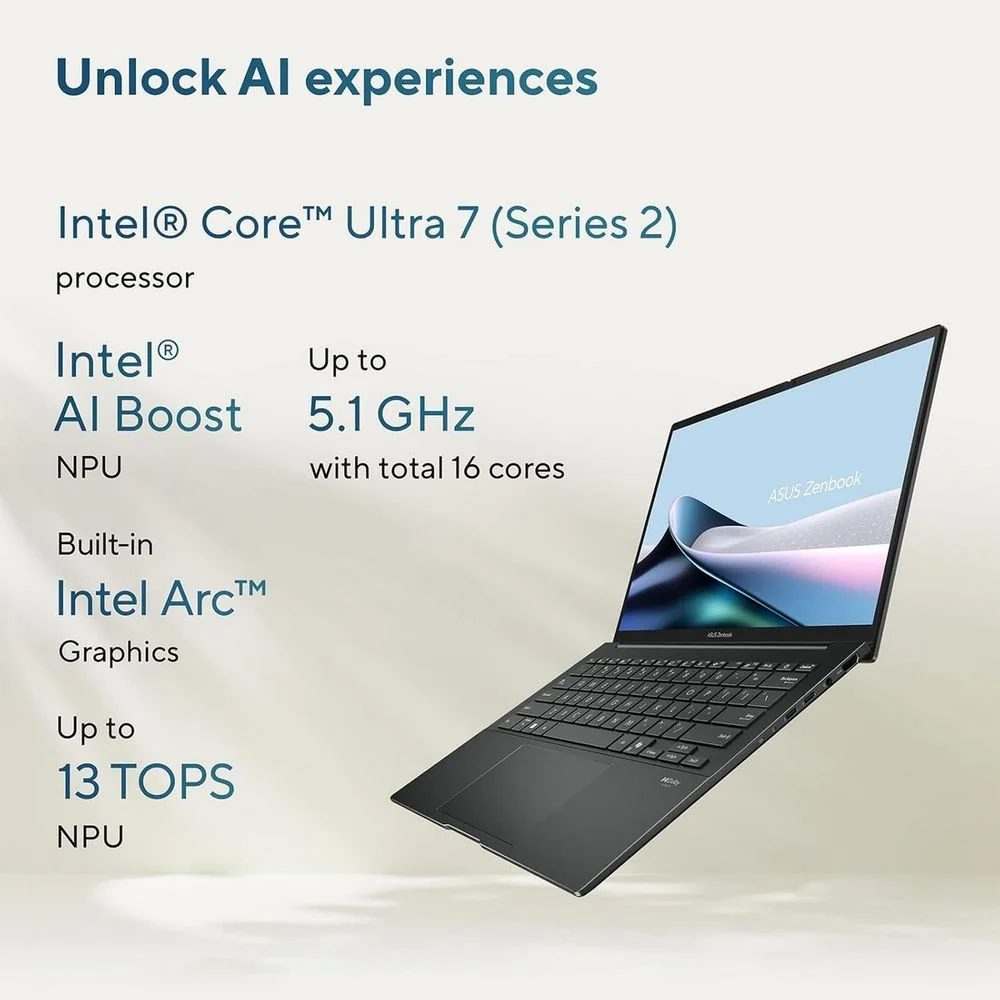 Ноутбук ASUS Zenbook 14 UX3405CA-U7512 (90NB14W7-M00MP0-Win11) Intel Core Ultra 7 255H/16Gb (soldered D5)/SSD512Gb/UMA/14"/OLED/Touch/WUXGA/1920x1200 — фото 3