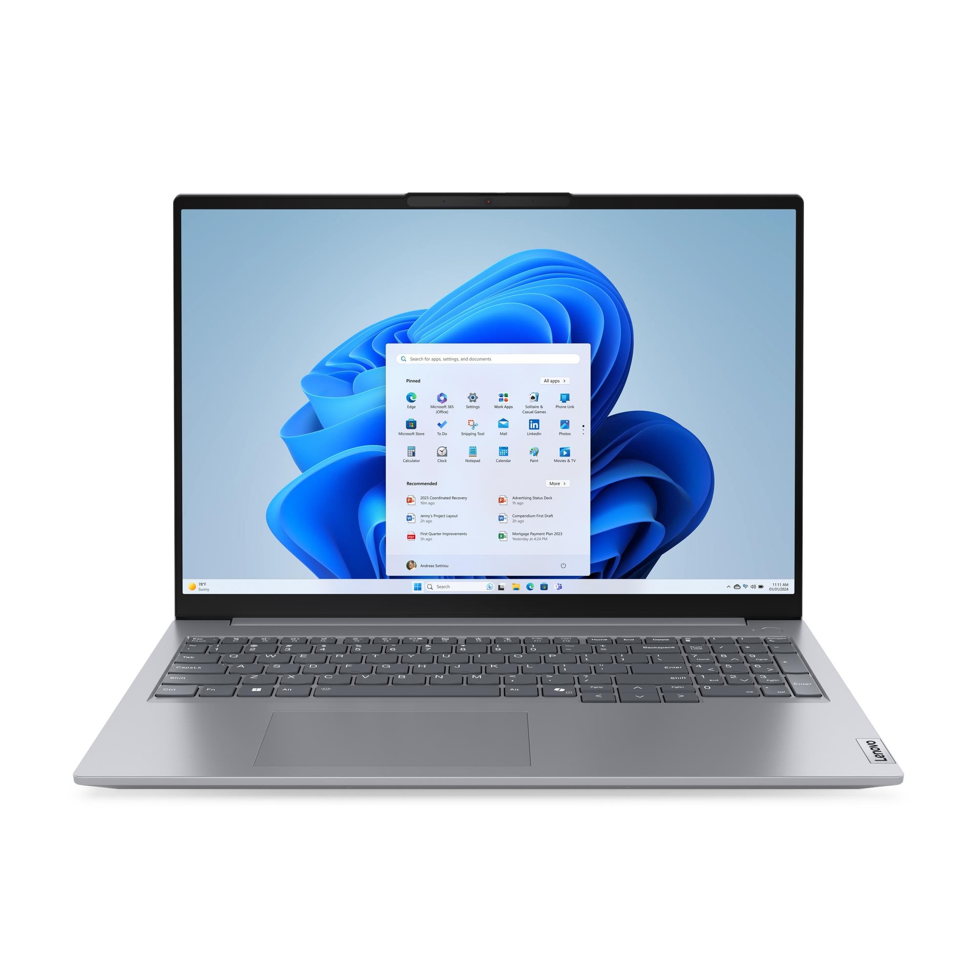 Ноутбук LENOVO ThinkBook 16 G7 ARP (21MW009VSA) 16" IPS WUXGA AMD Ryzen 5 7535HS/16Gb/512Gb SSD/VGA int/noOS/grey