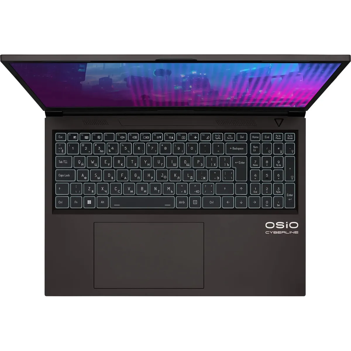 Ноутбук OSIO CyberLine C160i-002 16.1", IPS, Intel Core i5 12600H 2.7ГГц, 12 ядер, 16ГБ 512ГБ SSD, RTX 4050 - 6 ГБ, без ОС коричневый