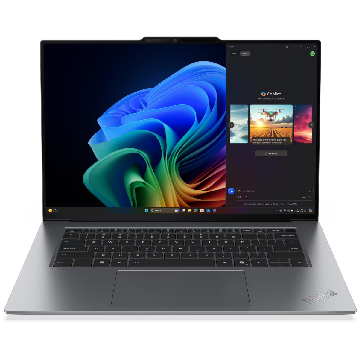 Ноутбук ThinkPad X9-15 Gen 1 Aura Edition (21Q6006RUS) 15.3" 2.8K (2880x1800) OLED 500N Touch, Ultra 7 258V, 32GB LPDDR5x-8533, 512GB SSD, Arc 140V