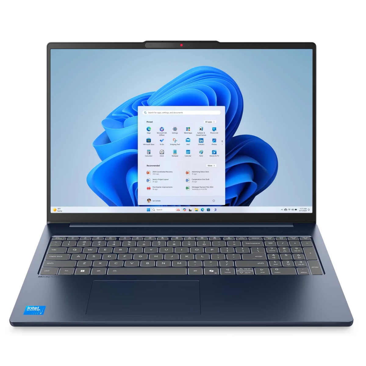 Ноутбук Lenovo IdeaPad Slim 5 16IRH10R (83J1002KUS) 16" WUXGA 1920x1200/Intel Core 7 240H/16 Gb/1 Tb SSD/Integrated Intel Graphics/W11H/синий/1.85 кг