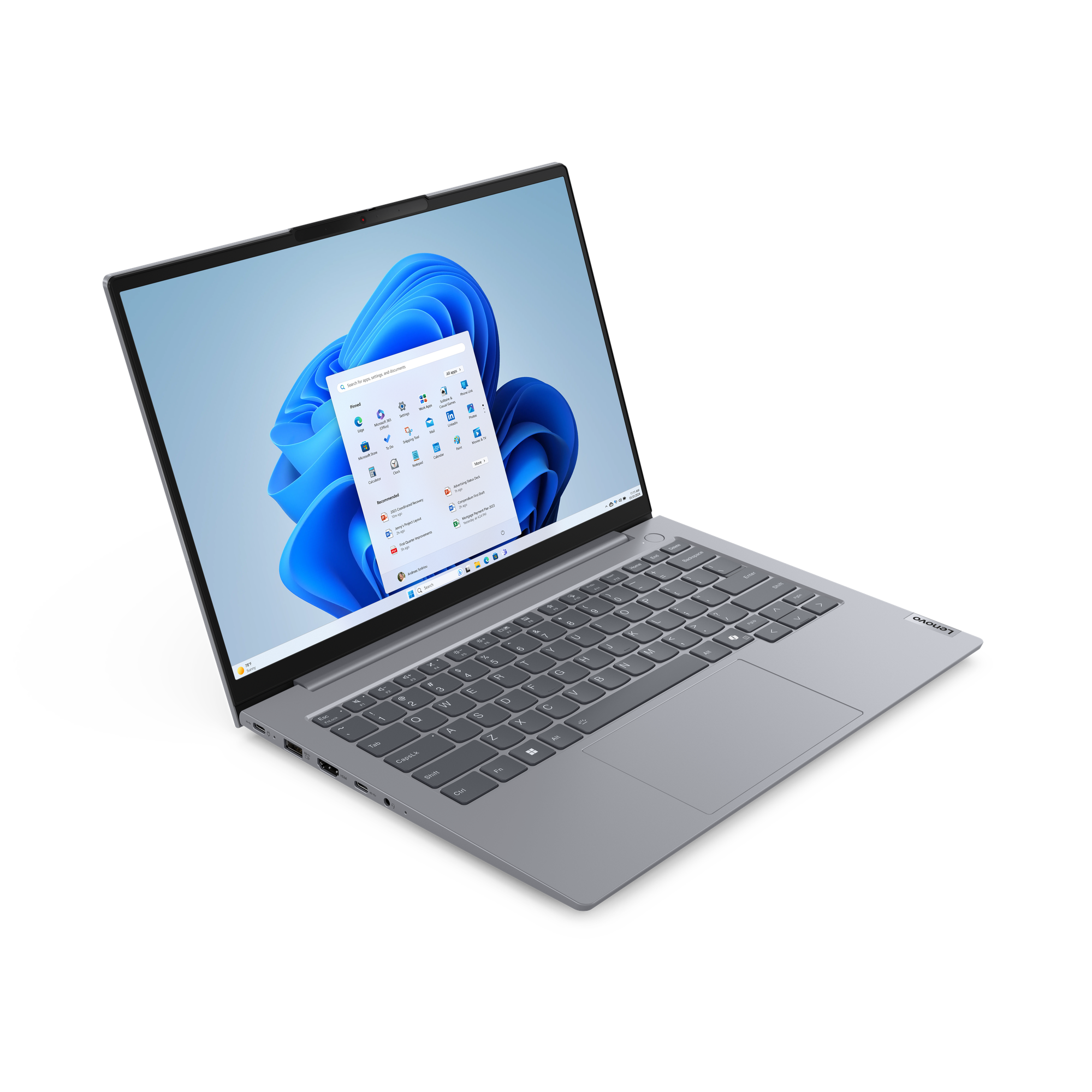 Ноутбук LENOVO ThinkBook 14 G7 ARP (21MV00A5SA) 14" IPS WUXGA AMD Ryzen 5 7535HS/16Gb/512Gb SSD/VGA int/noOS/grey