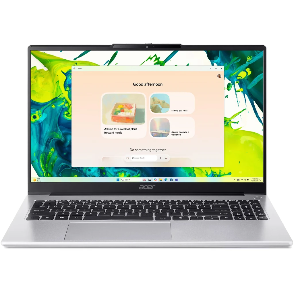 Ноутбук Acer Aspire Lite 15 AL15-44P-R01T (NX.DJZEX.001) Silver 15.6" FHD Ryzen 5 7430U/16Gb/SSD512Gb/AMD Radeon Graphics/NoOS