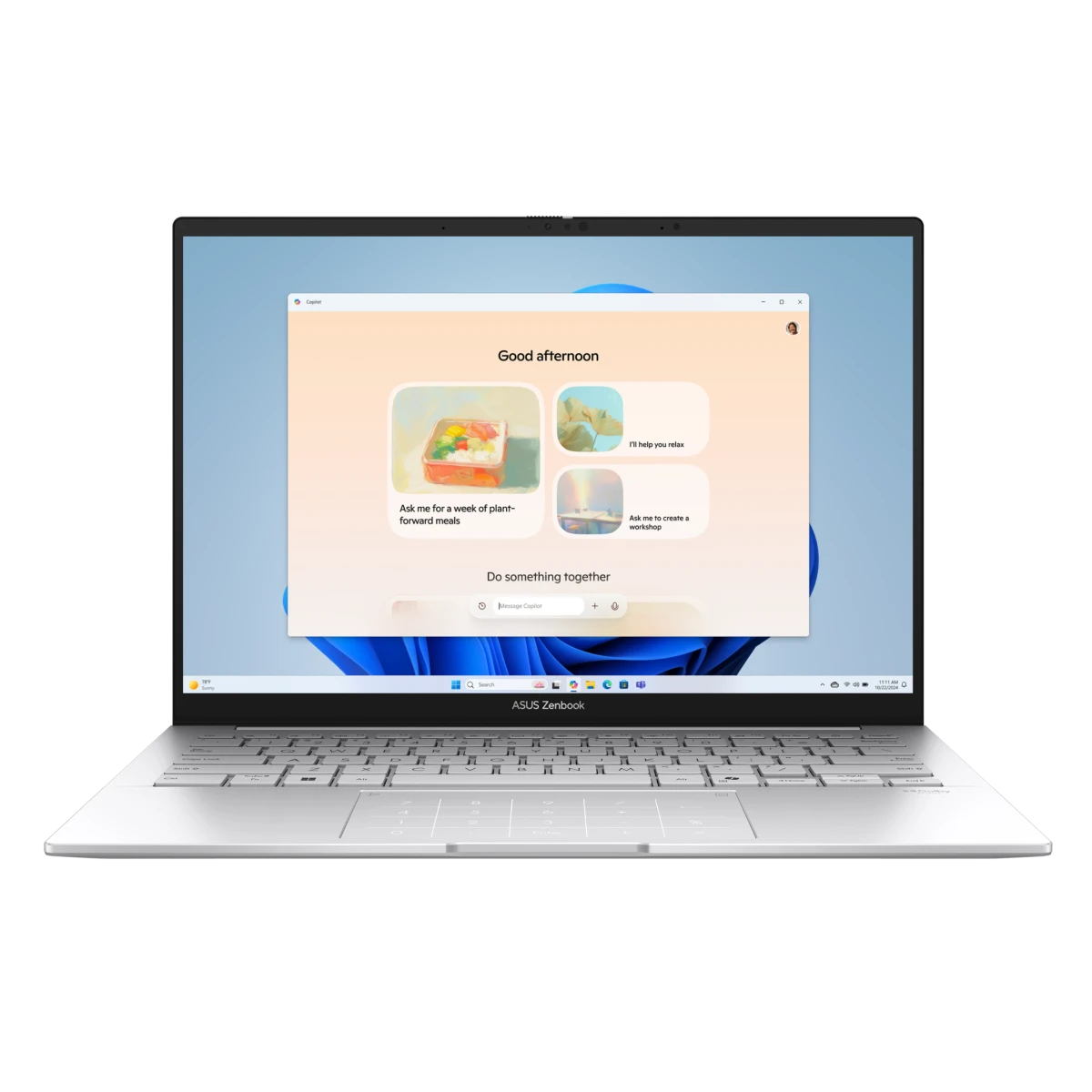 Ноутбук Asus Zenbook 14 UX3405CA-ST1352 (90NB14W2-M01ZP0) Core Ultra 7 255H 32Gb SSD512Gb Intel Arc 14" OLED 3K (2880x1800) без ОС silver WiFi BT Cam