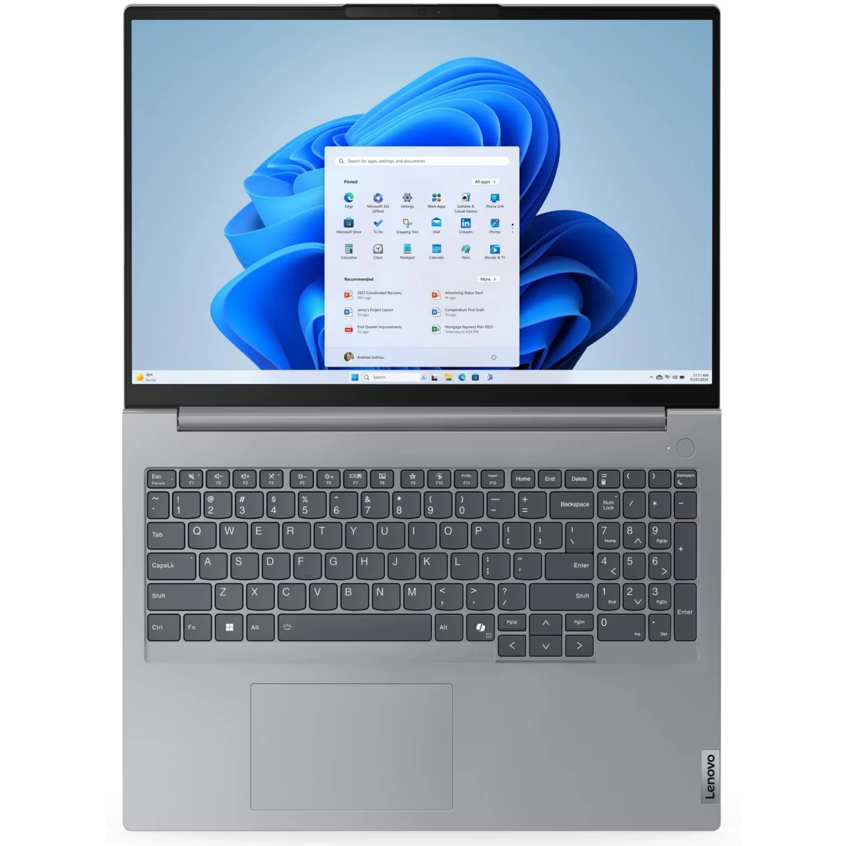 Ноутбук Lenovo Thinkbook 16 G7 (21MW009QSA) ARP Ryzen 7 7735HS 16Gb SSD512Gb AMD Radeon 680M 16" IPS WUXGA (1920x1200) без ОС grey WiFi BT Cam